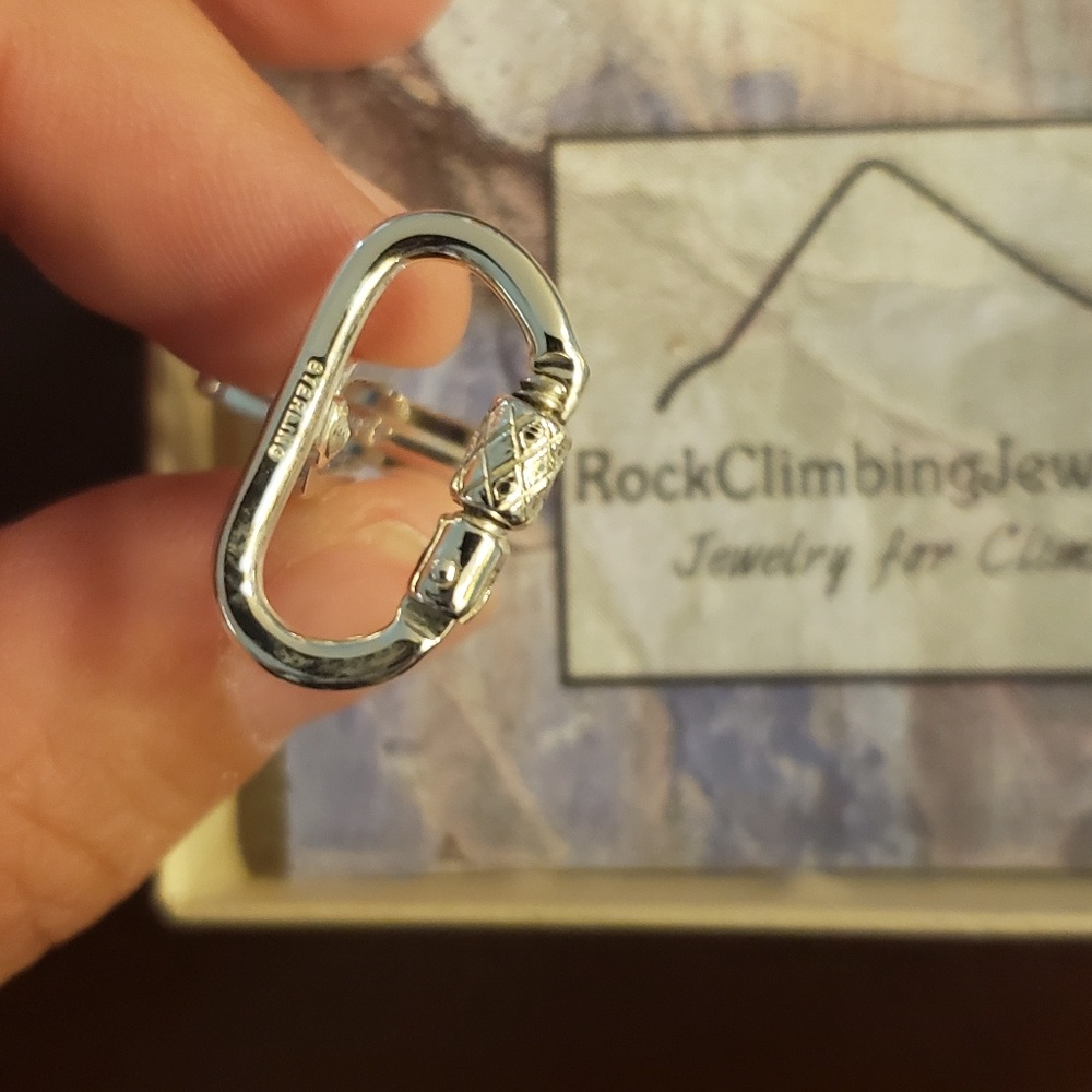 Functional rock climber carabiners SS cufflinks